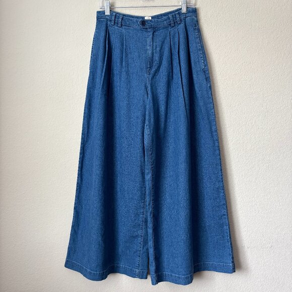 Blue Wide Leg Women's Jeans - Picture 2 of 14
